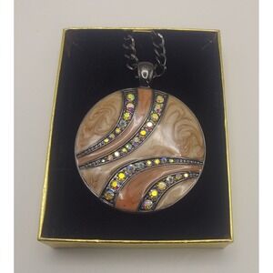 Round Pendant Necklace with Rhinestones in Original Box‎ Kenneth Cole